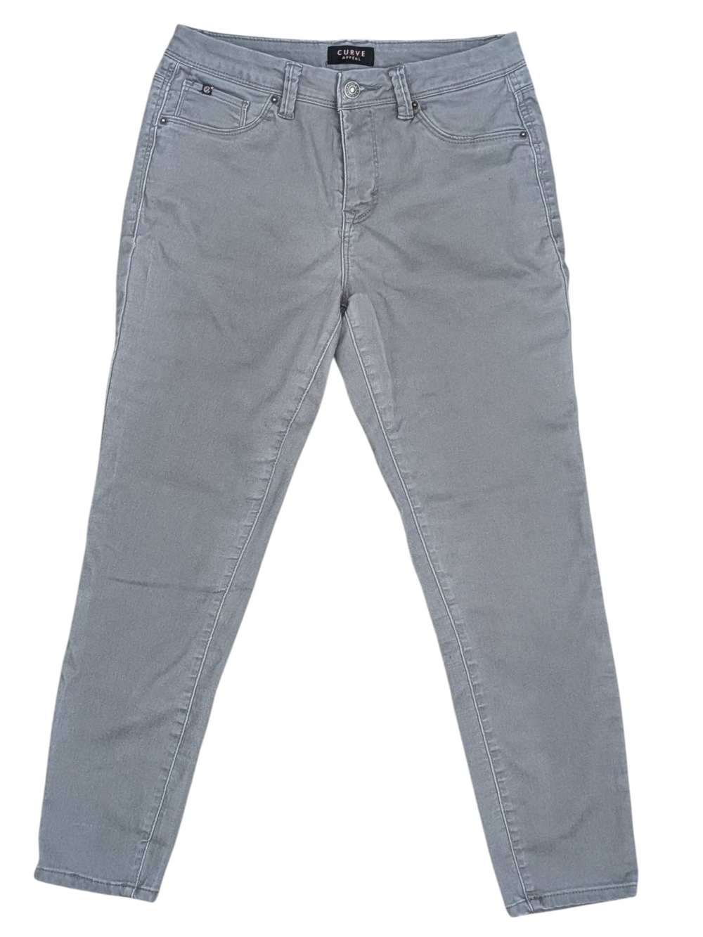 Curve Appeal Light Gray Wash Shaping Stretch Ankle Jeggings